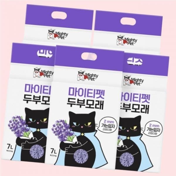 마이티펫 고양이 두부모래 가는입자 라벤더향 7L X 5개입 4543188