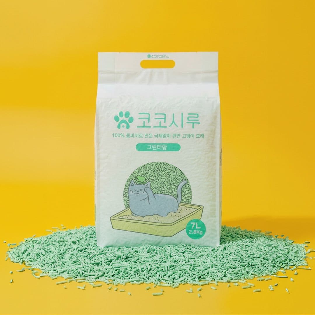 코코시루 먼지없는 고양이 두부모래 녹차 C15TCL-G - 녹차 1개입