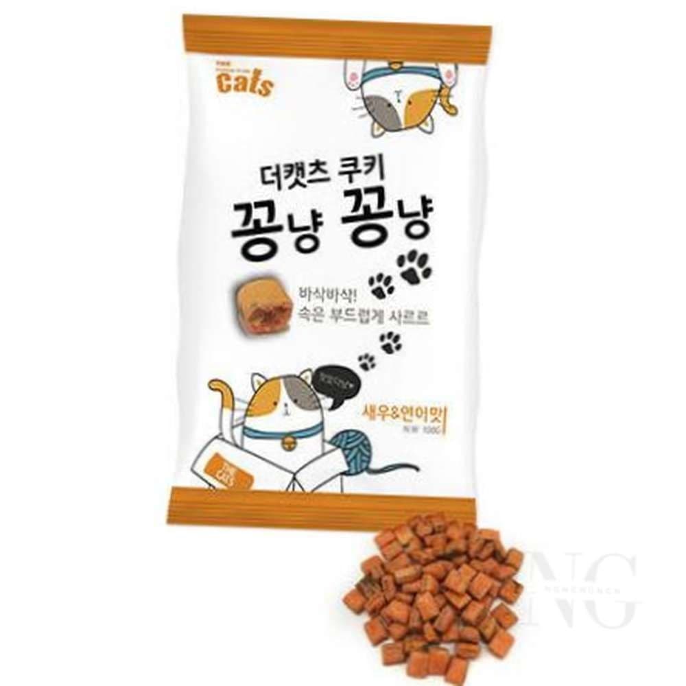더캣츠 쿠키 새우 연어 100G 고양이건강간식 고양이크런치 고양이시리얼
