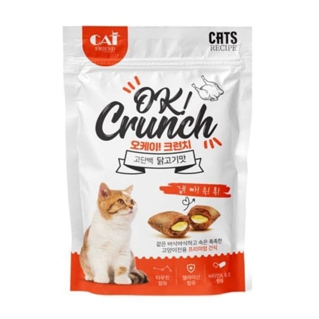 고양이 오케이 크런치 간식 시리얼 (치킨맛60g)