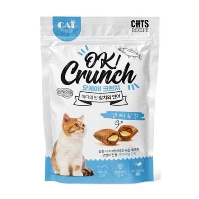 고양이 오케이 크런치 간식 시리얼 (참치연어맛60g)