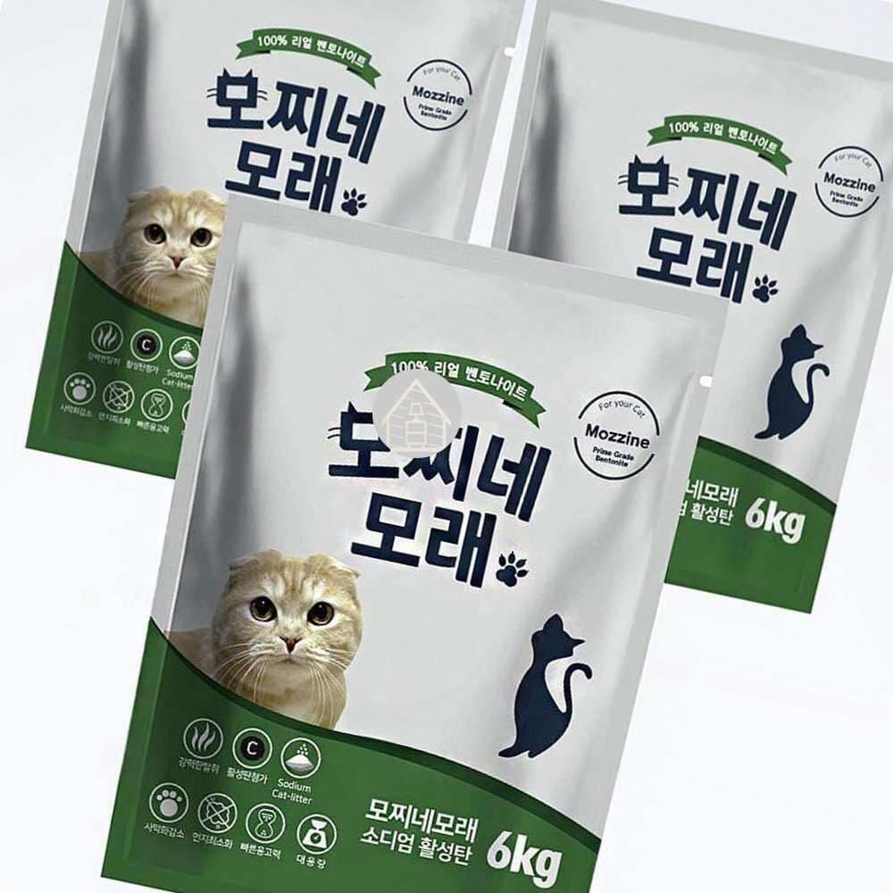 소디움 활성탄 모래 6KG 3개 가성비고양이모래 고양이탈취모래 잘굳는고양이모래