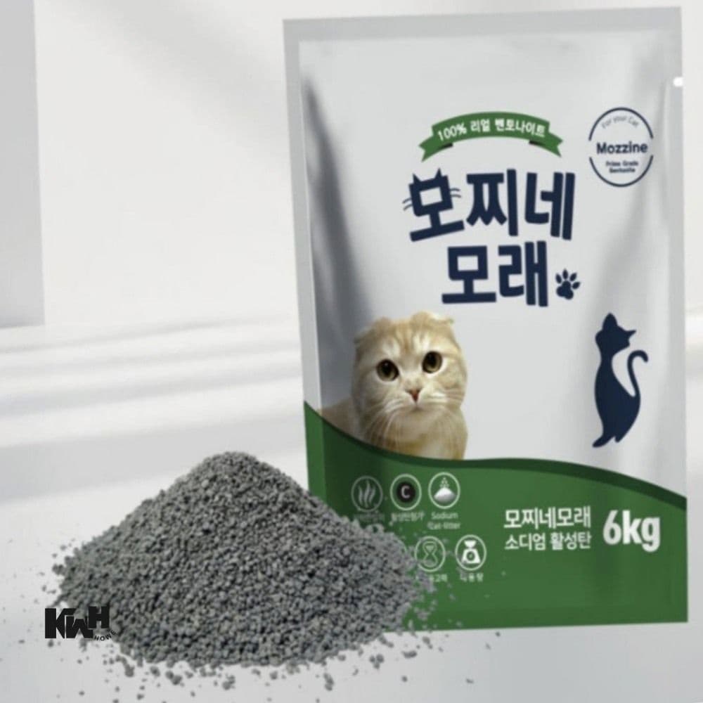 고양이 모래 활성탄 6KG 3개 먼지안나는모래 벤토나이트모래 고양이탈취모래 고양이모래대용량
