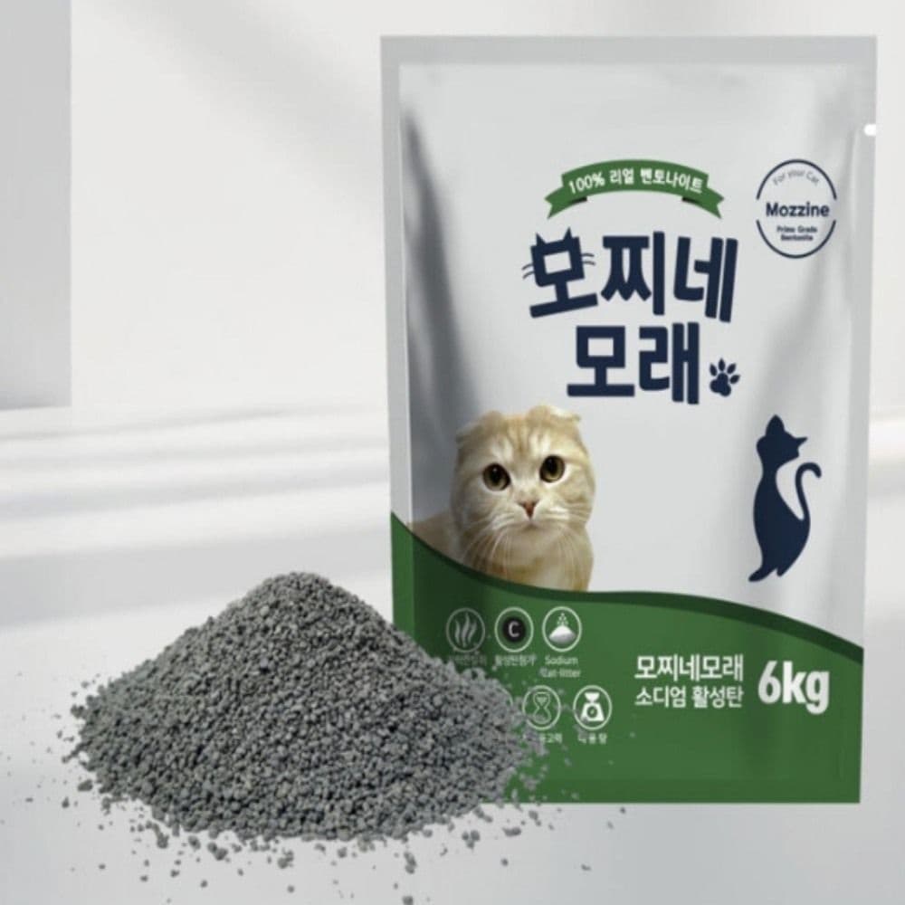 고양이 모래 활성탄 6KG 3개 고양이화장실모래 잘굳는고양이모래 고양이탈취모래 먼지안나는고양이모래