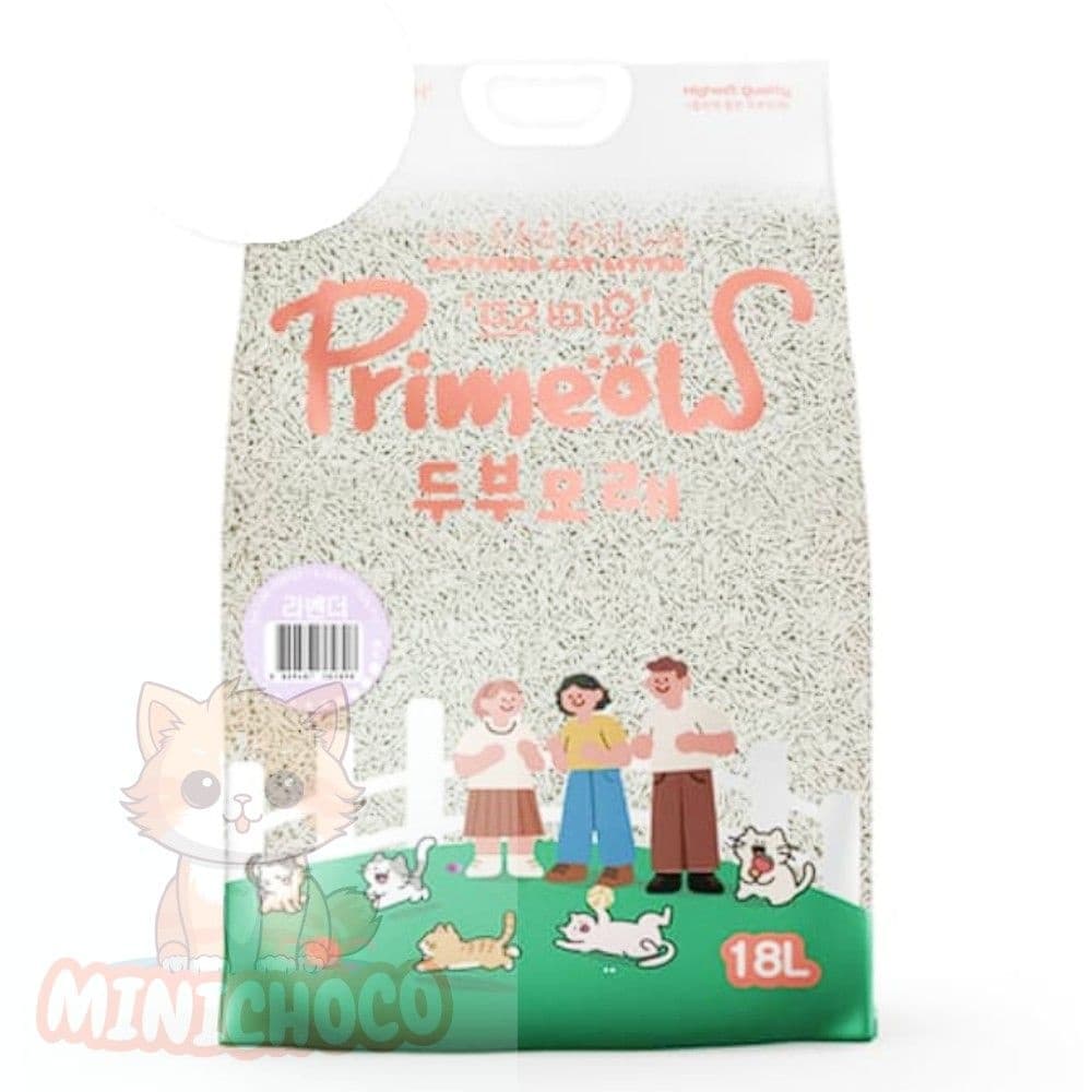 미니초코 고양이두부모래 고양이화장실모래 고양이식물성모래 프리미요 두부모래18L 라벤더