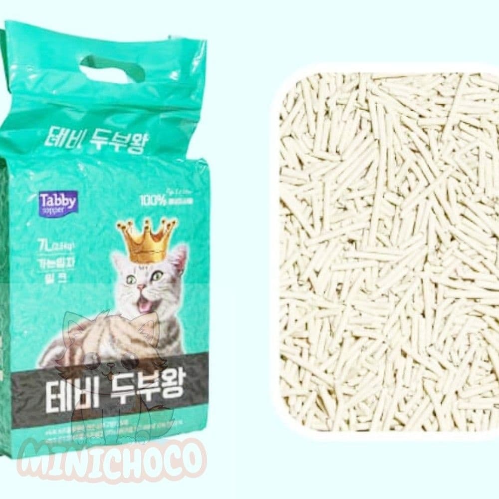 미니초코 고양이배변모래 두부두부모래 두부모래 테비 두부왕 가는입자7L 밀크 5개 1박스
