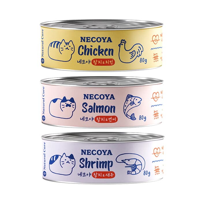 네츄럴코어 네코야 고양이 간식 참치 베이스 캔 80g