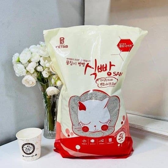 TBZ 식빵샌드 벤토나이트 모래 5L 3.8kg 향기쏙쏙 고양이화장실모래 고양이먼지없는모래