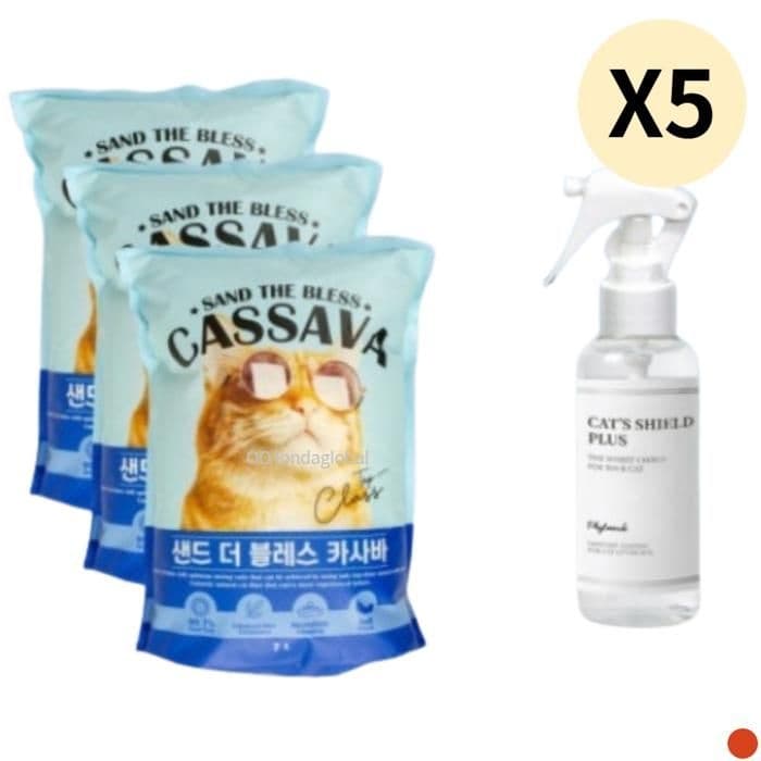 샌드더블레스고양이 모래 카사바 X15 캣쉴드 100ml X5