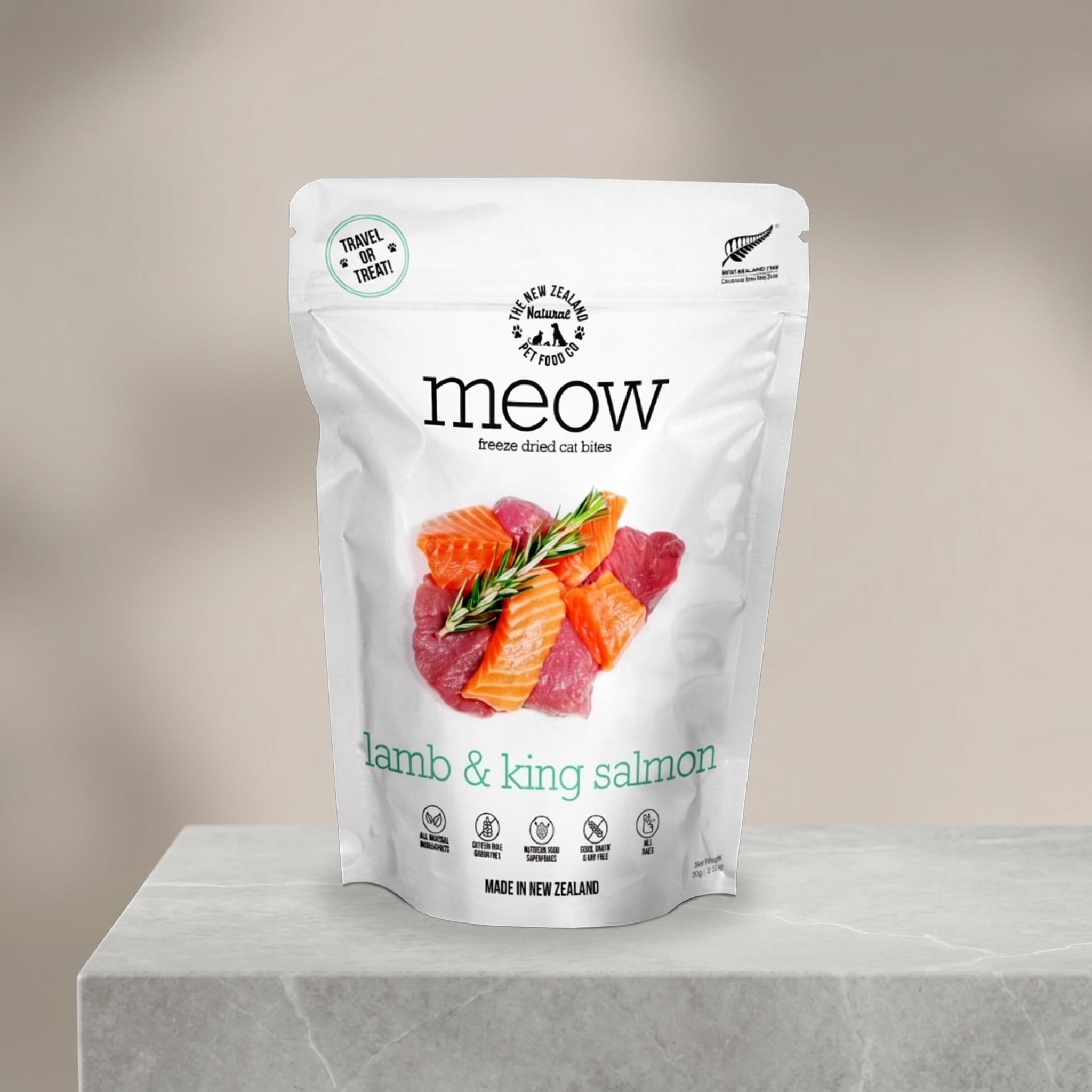 먀오 양고기&amp;왕연어 50g 동결건조 전연령 고양이 사료