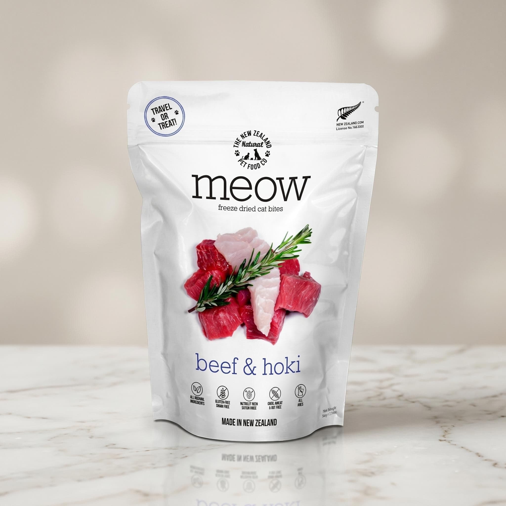 워프 먀오 1개 동결건조 전연령 고양이 사료 소고기+호키, 50g,