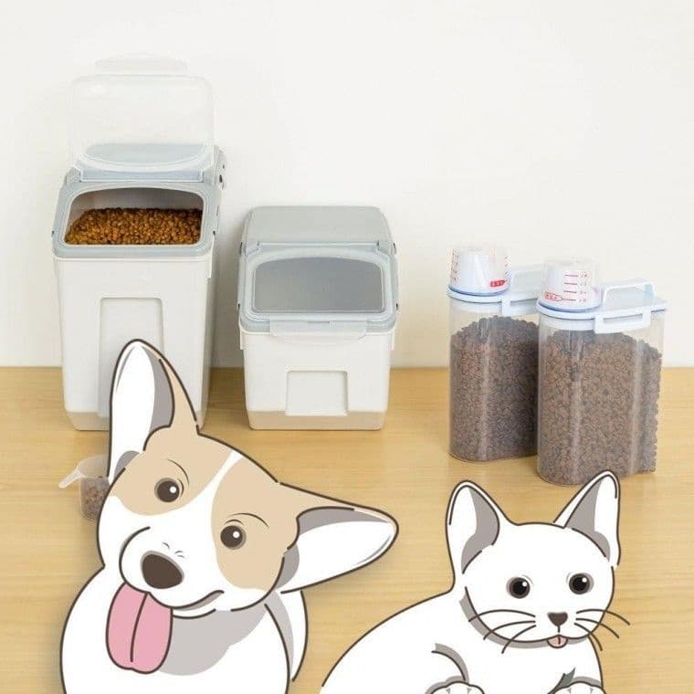 고양이 강아지 소1+1 사료보관통 습기차단 간식보관함 소분 간식통