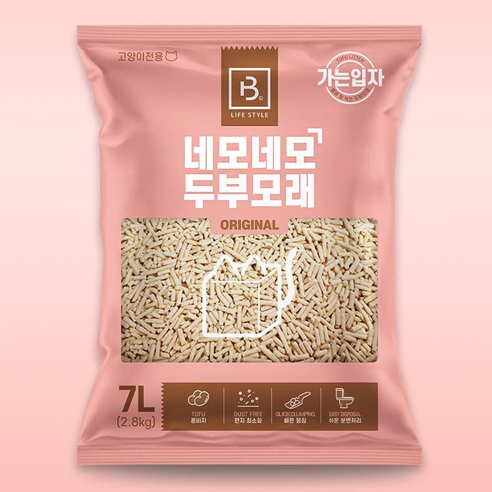브리더랩 네모네모 두부모래 가는입자, 오리지널 7L(2.8kg) x 6개