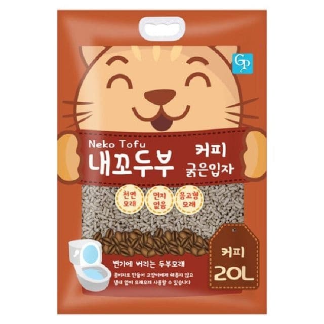 고양이 모래 화장실 반려동물 201 내꼬 두부모래 20L 굵은입자 커피