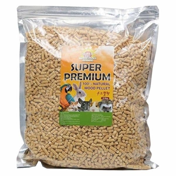 고품질 프리미엄 소동물 바닥재 베딩 우드펠렛 3.5kg 기니피그 토끼 톱밥 화장실 WFO0CI3