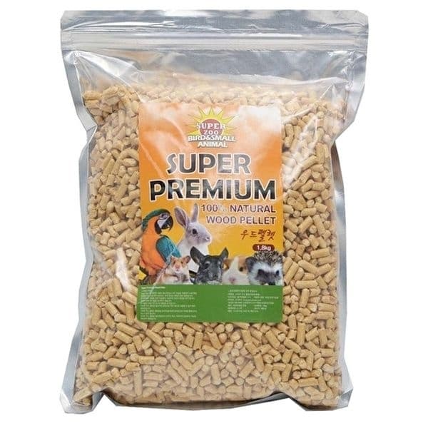 고품질 프리미엄 소동물 바닥재 베딩 우드펠렛 1.8kg 기니피그 토끼 톱밥 화장실 WFO0CI4