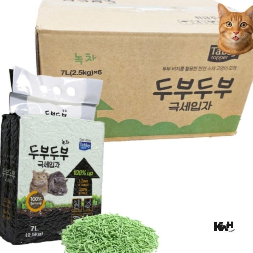 고양이 두부모래 녹차 6개 가는모래 고양이배변 고양이배변모래 냥이모래