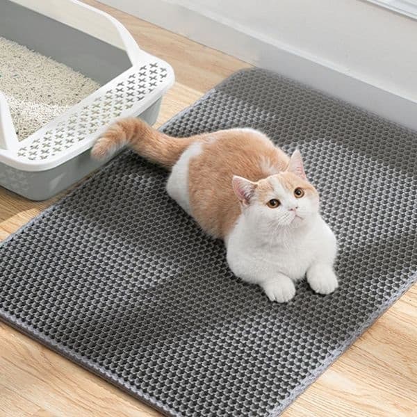 [하프클럽]고양이 벌집 모래매트 그레이 55x75cm