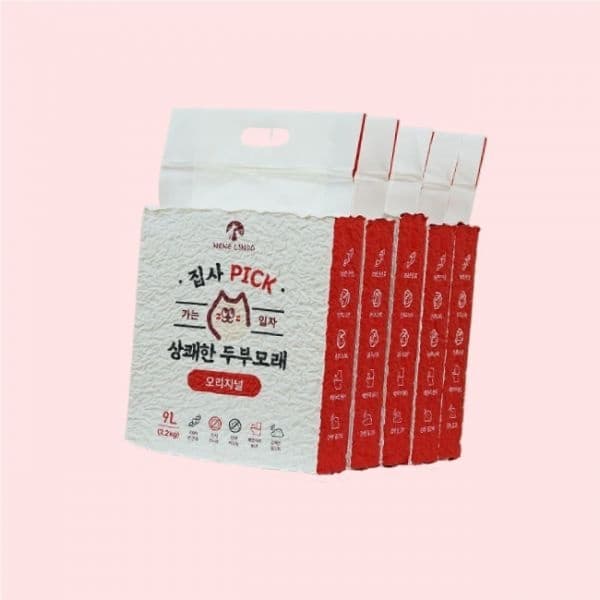 네네린도 집사픽 상쾌한 3.2kg x 5팩 총16kg 대용량 고양이 두부모래 가는입자 오리지널 무향 4695944