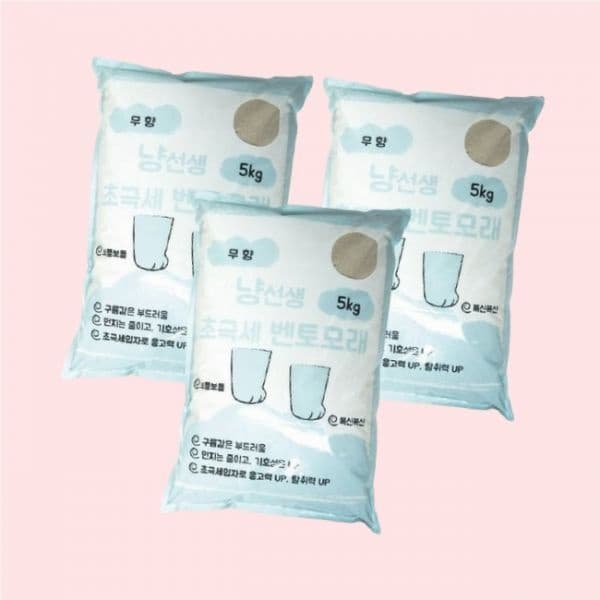 캣필드 냥선생 초극세 벤토나이트 고양이모래 무향 5kg3개1박스 4737931