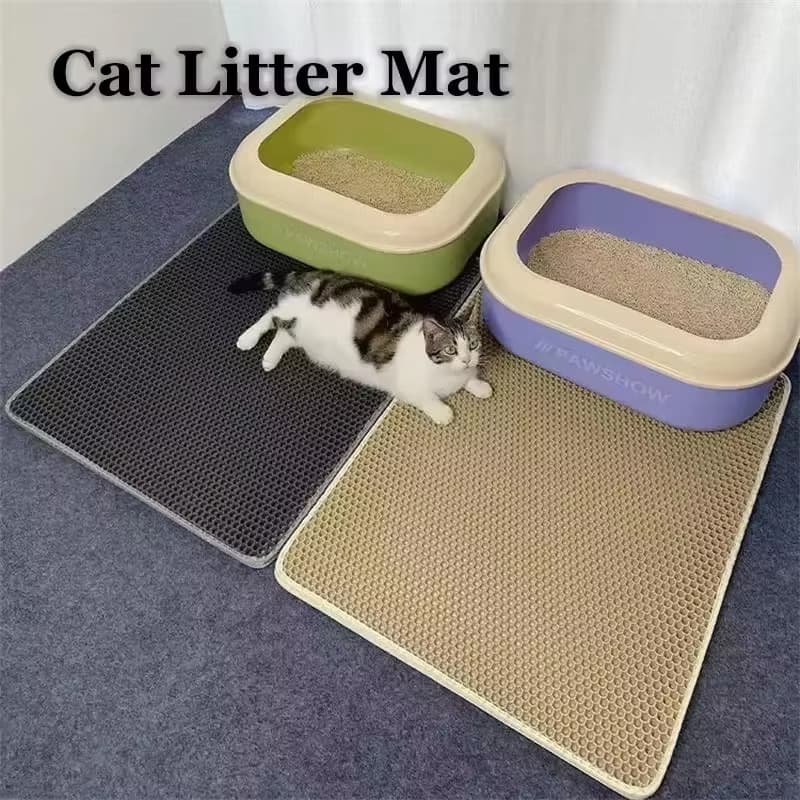 이중 레이어 고양이 화장실 매트 EVA 방수 고양이 화장실 러그 모래받이 고양이 화장실 카펫 고양이 화장실 액세서리