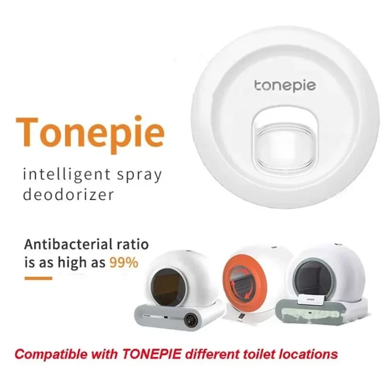 TONEPIE 고양이 쓰레기 상자 액세서리 스마트 스프레이 탈취제 제거기 냄새 제어 공기 청소 고양이 화장실 액세서리