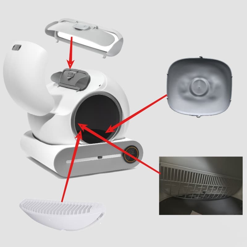 Tonepie 스마트 고양이 쓰레기 상자 Tipro X30 액세서리 이동식 필터 스크린 고양이 화장실 모래 배플 애완 동물 제품 용품