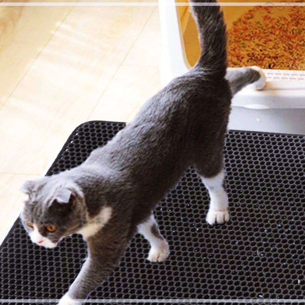 깔끔한 모래 쉬운 매츠 고양이 벌집 방지 가 화장실 청소 매트 블루 40X50