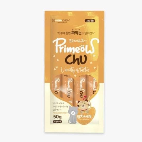 새우 프리미요 츄 고양이 츄르 참치+새우 10g 5p