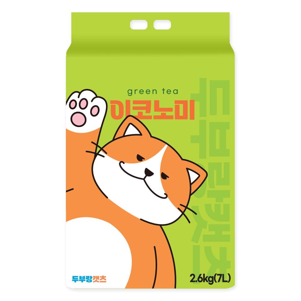 [1개/6개] 두부랑캣츠 이코노미 2.6kg (녹차)