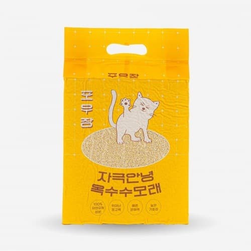 핏펫 포우장 자극안녕 옥수수모래 2.8kg(7L) 부드러운 입자 친환경 고양이 모래 - 1개
